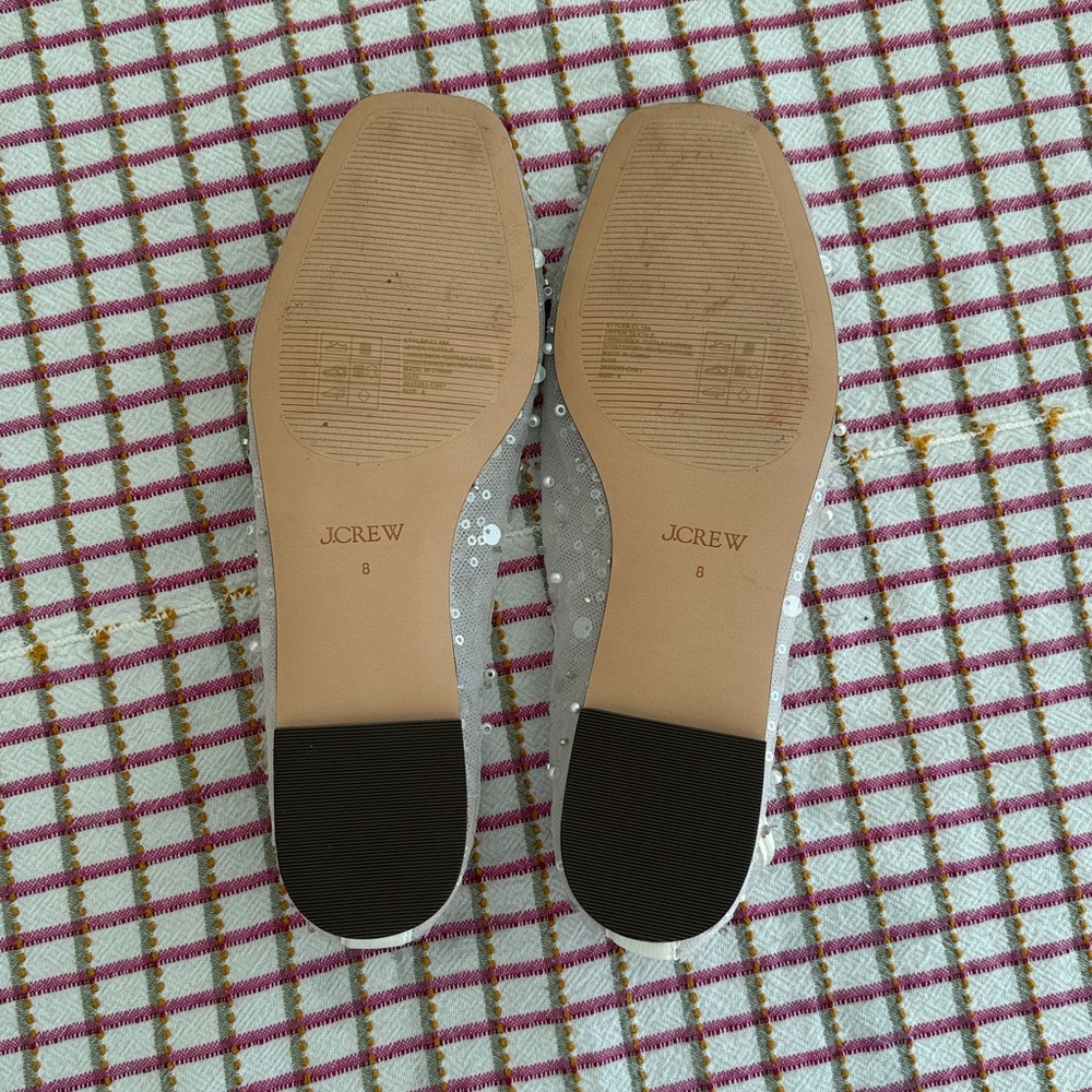 J.Crew Sequin Slip-On Flats in Blush Cream - Picture 2 of 2